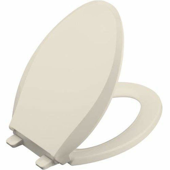 GetUSCart KOHLER K463647 Cachet QuietClose with GripTight Bumpers Elongated Toilet Seat, Almond