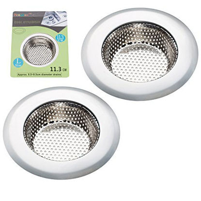 Picture of Fengbao 2PCS Kitchen Sink Strainer - Stainless Steel, Large Wide Rim 4.5" Diameter
