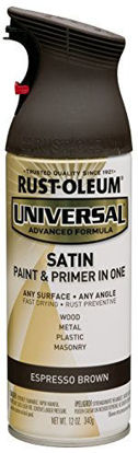 Picture of Rust-Oleum 247570 Universal Enamel Spray Paint, 12 oz, Satin Espresso Brown, 12 Fl Oz