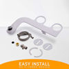 Picture of Bio Bidet SlimEdge Simple Bidet Toilet Attachment in White with Dual Nozzle, Fresh Water Spray, Non Electric, Easy to Install, Brass Inlet and Internal Valve