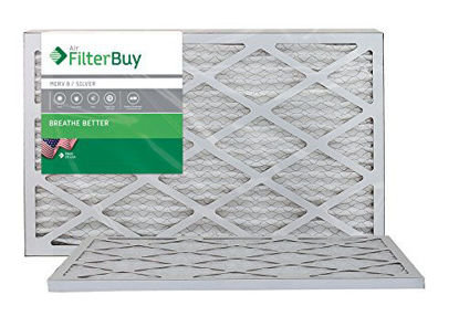 Picture of FilterBuy 17x25x1 MERV 8 Pleated AC Furnace Air Filter, (Pack of 2 Filters), 17x25x1 - Silver