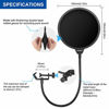 Picture of Aokeo Professional Microphone Pop Filter Mask Shield For Blue Yeti and Any Other Microphone, Mic Dual Layered Wind Pop Screen With A Flexible 360° Gooseneck Clip Stabilizing Arm