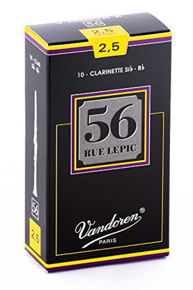 Picture of Vandoren CR5025 Bb Clarinet 56 Rue Lepic Reeds Strength 2.5; Box of 10