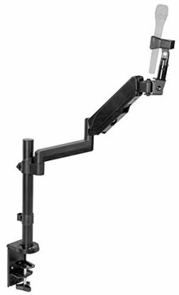 Picture of VIVO Black Height Adjustable Pneumatic Spring Microphone Counterbalance Arm Mount, Compact Mic Stand with Mounting Clamp STAND-MIC01