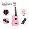Picture of POMAIKAI Soprano Wood Ukulele Kid Starter Uke Hawaii kids Guitar 21 Inch with Gig Bag for kids Students and Beginners (Pink)