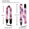 Picture of Guitar Strap,Qielizi Guitar Strap with Leather End Length Adjustable 2 Pick Holders & 2 Matching Picks For Electric Guitar, Acoustic Guitar and Bass - Unique Gift For Guitarist(Colorful Flower)