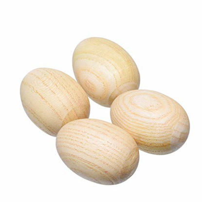 Picture of 4 Pcs Natural Wood Egg Shaker Musical Percussion Instrument