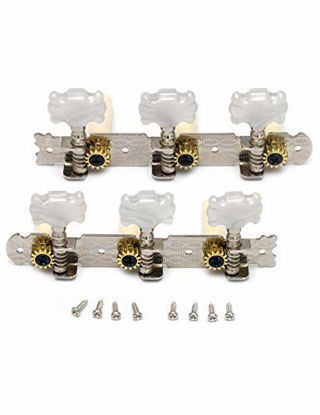 Picture of Metallor Classical Guitar Tuning Pegs Machine Heads Tuning Keys Tuners Single Hole 3L 3R Chrome.