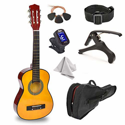 Picture of 30" Wood Guitar with Case and Accessories for Kids/Girls/Boys/Beginners (Wood)