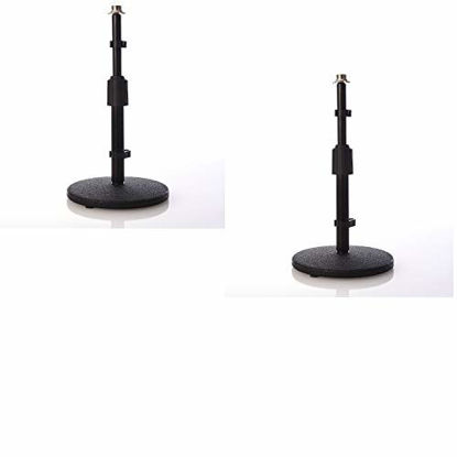 Picture of 2 Pack LyxPro DKS-1 Desktop Microphone Stand, Adjustable Height, Weighted Base, 3/8" - 5/8" adaptor