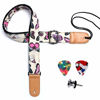 Picture of Ukulele Strap, Eyeshot Adjustable Hawaiian Denim Print Ukulele Shoulder Strap, Suitable for Soprano Concert Tenor Baritone String Instruments