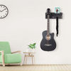 Picture of Bikoney Guitar Wall Hanger Guitar Holder Wall Mount Bracket Hanger Guitar Wood Hanging with Pick Holder and 3 Hook Vintage Black