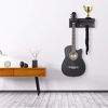 Picture of Bikoney Guitar Wall Hanger Guitar Holder Wall Mount Bracket Hanger Guitar Wood Hanging with Pick Holder and 3 Hook Vintage Black