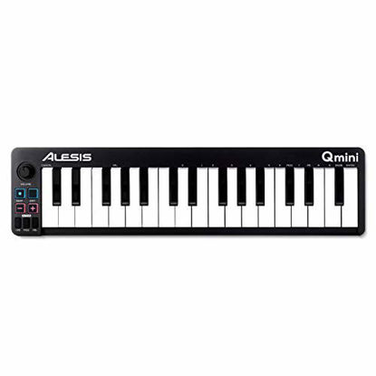 Picture of Alesis Qmini - Portable 32 Key USB MIDI Keyboard Controller with Velocity Sensitive Synth Action Keys and Music Production Software Included