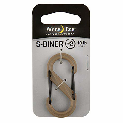 Picture of Nite Ize S-Biner Size-2 Dual Carabiner, Strong, Glass-Filled Nylon Plastic, Coyote