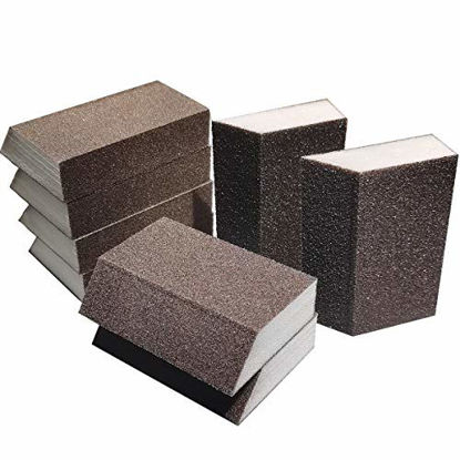 Picture of M-jump 8 Pack Single Sanding Sponge, Coarse/Medium 4 Different Specifications Sanding Blocks Assortment,Washable and Reusable