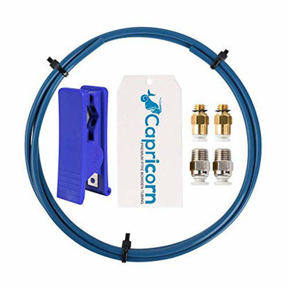 Picture of Creality Capricorn Bowden PTFE Tubing 1M XS Series 1.75MM Filament with 2X PC4-M6 & 2X PC4-M10 Pneumatic Fittings & Tube Cutter for Ender 3/3 Pro/5/CR-10/10S 3D Printer