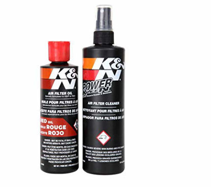 Picture of K&N Air Filter Cleaning Kit: Squeeze Bottle Filter Cleaner and Red Oil Kit; Restores Engine Air Filter Performance; Service Kit-99-5050