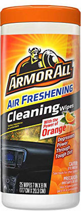 Picture of Armor All-10260B Car Interior Cleaner Wipes for Dirt & Dust - Cleaning for Cars & Truck & Motorcycle, Orange, 25 Count, 10831