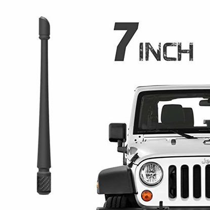 Picture of Rydonair Antenna Compatible with 2007-2021 Jeep Wrangler JK JKU JL JLU Rubicon Sahara Gladiator, 7 inches Flexible Rubber Antenna Designed for Optimized FM/AM Reception