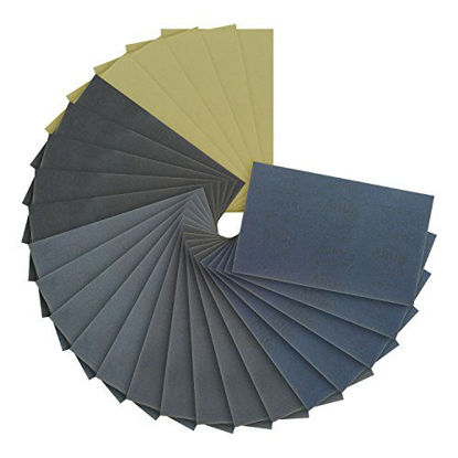 Picture of Dura-Gold Premium - Wet or Dry - Ultra Fine Variety Pack - Professional cut 5-1/2" x 9" Sheets - 5 each of (800, 1000, 1500, 2000, 3000) Automotive Woodworking - Box of 25 Sandpaper Finishing Sheets