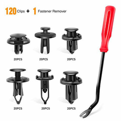 Picture of GOOACC GRC-30 120PCS Car Retainer 6.3mm 8mm 9mm 10mm Expansion Screws Replacement Kit Bumper Push Rivet Clips, 1PC Fastener Remover