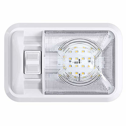 Picture of Leisure LED 12V RV Ceiling Dome Light RV Interior Lighting for Trailer Camper with Switch, Single Dome 300LM (Natural White 4000-4500K, 1-Pack)