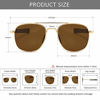 Picture of SUNGAIT Men's Military Style Polarized Pilot Aviator Sunglasses - Bayonet Temples (Gold Frame/Brown Lens, 55) SGT285 JKC