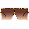 Picture of GRFISIA Square Oversized Sunglasses for Women Men Flat Top Fashion Shades (leopard tea frame- gradient tea, 2.56)