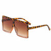 Picture of GRFISIA Square Oversized Sunglasses for Women Men Flat Top Fashion Shades (leopard tea frame- gradient tea, 2.56)