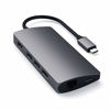 Picture of Satechi Aluminum Multi-Port Adapter V2 - 4K HDMI (60Hz), Gigabit Ethernet, USB-C Charging, SD/Micro Card Readers, USB 3.0 - Compatible with 2020 MacBook Air, 2020 MacBook Pro (Space Gray)
