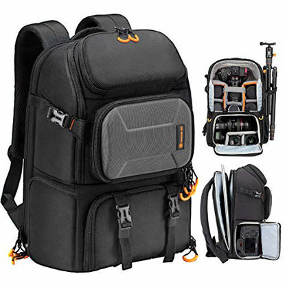 Picture of TARION Pro Camera Backpack Large Camera Bag with Laptop Compartment Tripod Holder Waterproof Raincover Outdoor Photography Hiking Travel Professional DSLR Camera Bag Backpack for Men Women Side Access