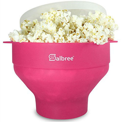 Picture of Original Salbree Microwave Popcorn Popper, Silicone Popcorn Maker, Collapsible Bowl BPA Free - 18 Colors Available (Magenta)