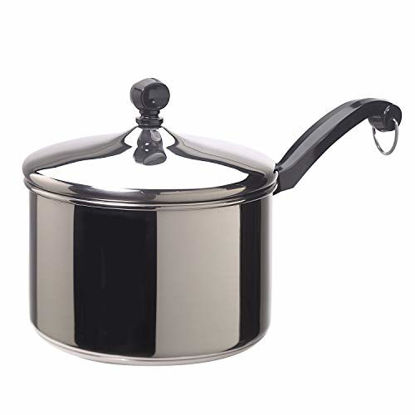 Picture of Farberware Classic Stainless Steel Sauce Pan/Saucepan with Lid, 3 Quart, Silver