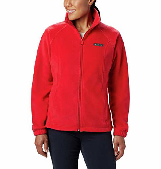 Picture of Columbia womens Benton Springs Full Zip Fleece Jacket, Red Lily, Large US