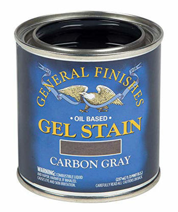 Picture of General Finishes Oil Base Gel Stain, 1/2 Pint, Carbon Gray