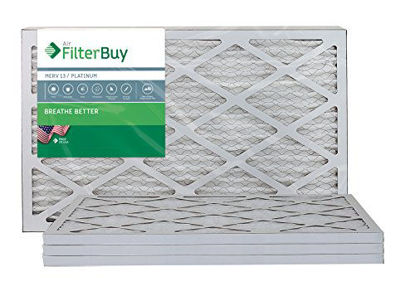 Picture of FilterBuy 11.25x19.25x1 MERV 13 Pleated AC Furnace Air Filter, (Pack of 4 Filters), 11.25x19.25x1 - Platinum