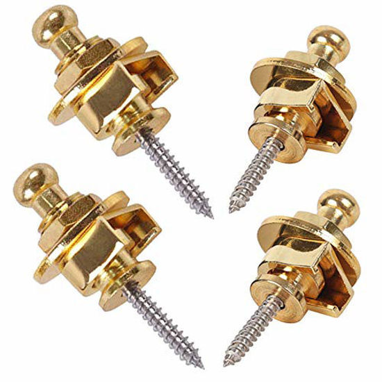 GetUSCart Wolfride 4PCS Guitar Strap Lock Buttons Gold Metal Security Quick Release Guitar