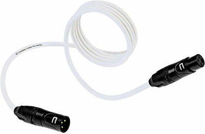 Picture of Balanced XLR Cable Male to Female - 100 Feet White - Pro 3-Pin Microphone Connector for Powered Speakers, Audio Interface or Mixer for Live Performance & Recording