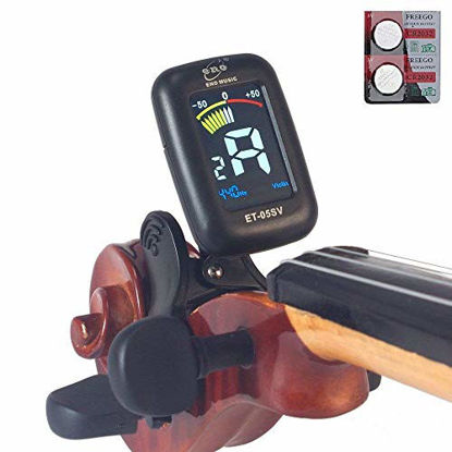 Picture of eno Professional Violin Viola Tuner, Colorful LCD Display Easy Control Clip on Accurate Violin Tuner (ET-05SV) (Tuner)