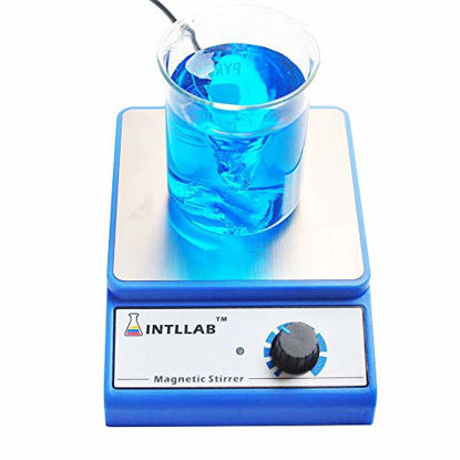 Picture of INTLLAB Magnetic Stirrer Stainless Steel Magnetic Mixer with stir bar (No Heating) Max Stirring Capacity: 3000ml