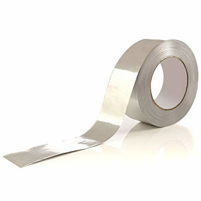 Picture of Aluminum Tape/Aluminum Foil Tape - Professional/Contractor-Grade - 1.9 inch x 150 feet (3.4 mil) - Ideal for Sealing & patching hot and Cold HVAC, Duct, Pipe, Insulation Home and Commercial
