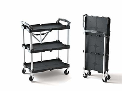 Picture of Olympia Tools 85-188 Pack-N-Roll Folding Collapsible Service Cart, Black, 50 Lb. Load Capacity per Shelf