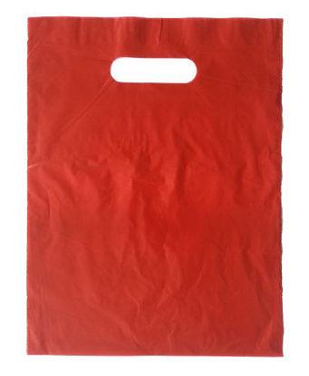 Picture of 9x12 Red Die Cut Handle Plastic Shopping Bags 100/cs 