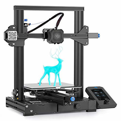 Picture of Creality Ender 3 V2 Upgraded 3D Printer with Silent Motherboard Meanwell Power Supply Carborundum Glass Platform and Resume Printing 220x220x250mm