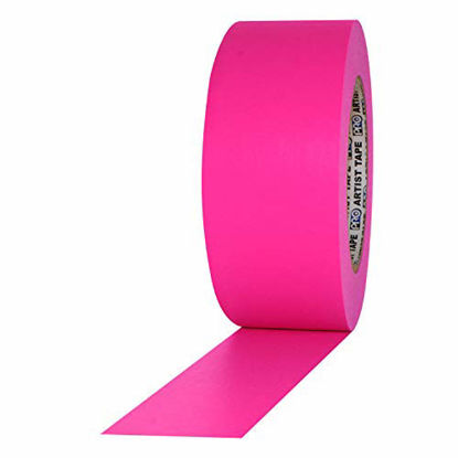 Picture of ProTapes Artist Tape Flatback Printable Paper Board or Console Tape, 60 yds Length x 2" Width, Fluorescent Pink (Pack of 1)
