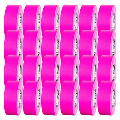Picture of 2" Pro Gaff Gaffers Tape 50 yards length fluorescent pink matte. Premium Heavy-Duty Gaffers Tape trusted by professional Gaffers. Made in the USA. Holds Tight, Easy to remove. (Pack of 24)