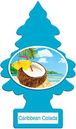 Picture of LITTLE TREES Car Air Freshener | Hanging Paper Tree for Home or Car | Carribbean Colada | 6 Pack