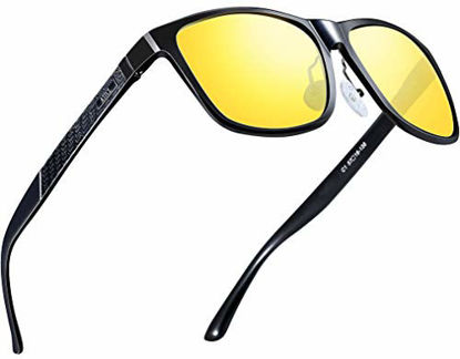 Picture of ATTCL Men's HD Night Vision Driving Glasses Sunglasses Al-Mg Metal Frame Ultra Light 8587 Yeshi
