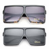 Picture of GRFISIA Square Oversized Sunglasses for Women Men Flat Top Fashion Shades (2 PCS-Black- leopard, 2.56)